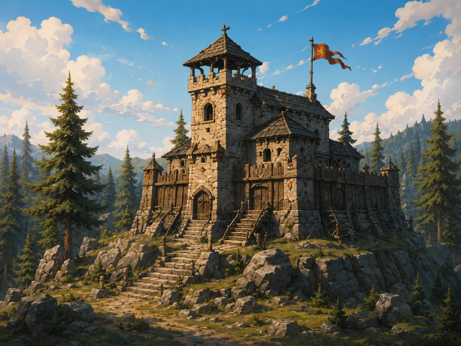 Stone fortress environment art