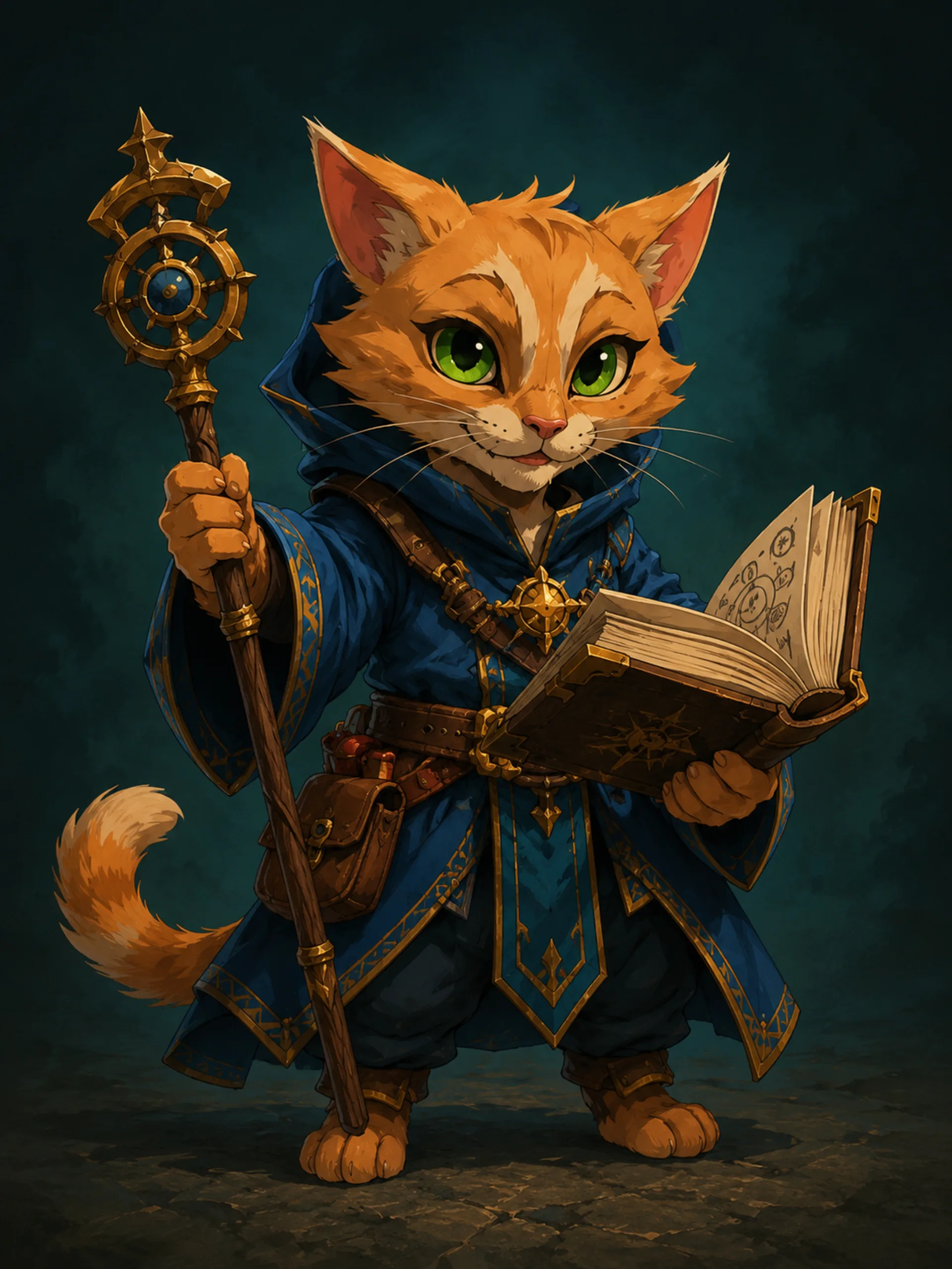 Cat mage portrait